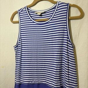 MICHAEL Michael Kors Purple & White Striped Tank Top EUC Medium M Ladies Casual